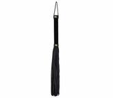 Love In Leather Soft Velveteen Handle BDSM Flogger - Black - Whips And Crops